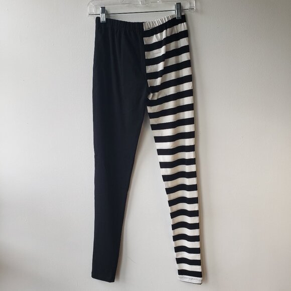 Frankie Monster High Dolls Kill Current Mood Black + White Stripe Legging Tights - Picture 4 of 6